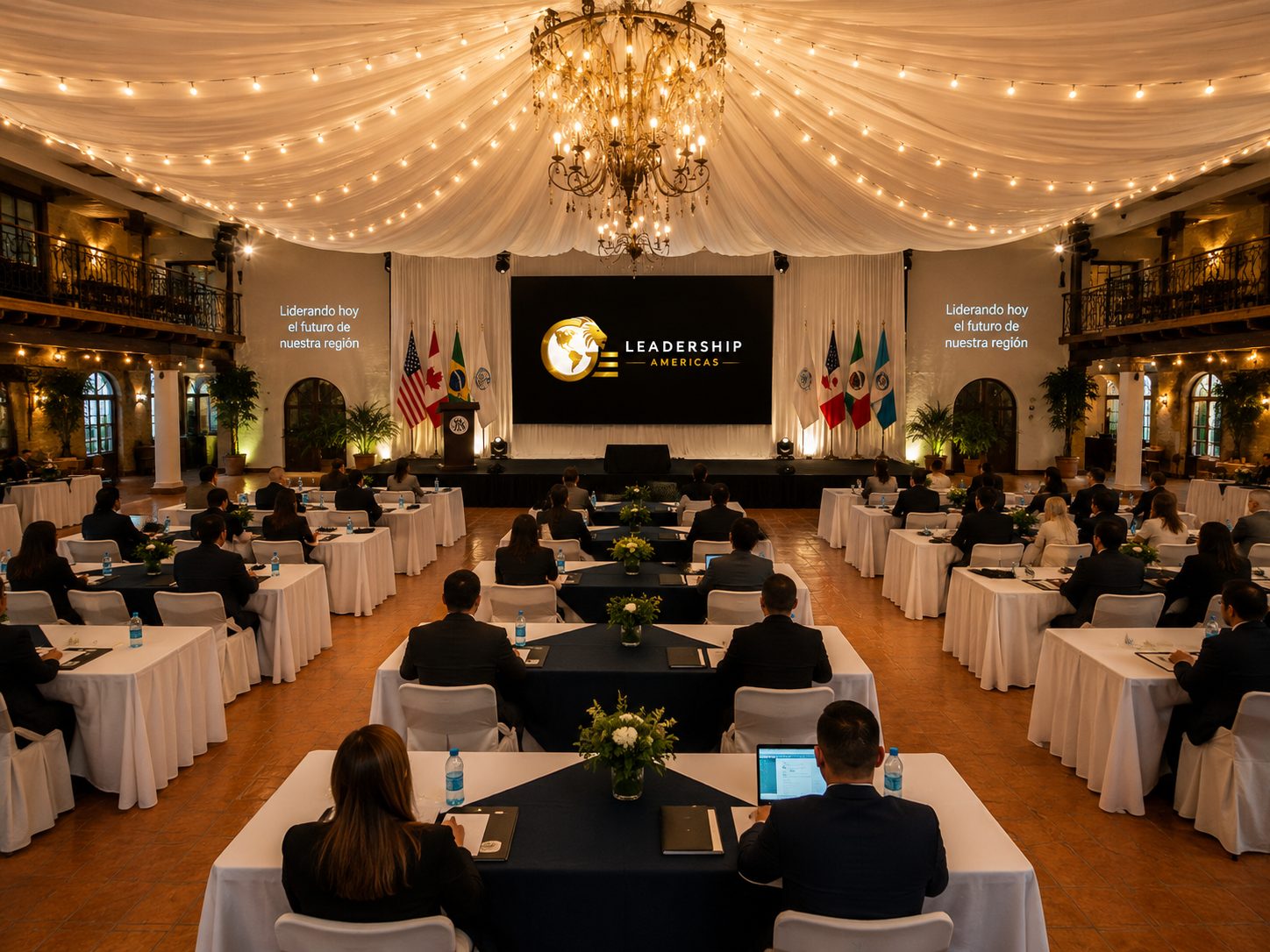 Salón principal de Colina Country Club durante una conferencia con asistentes